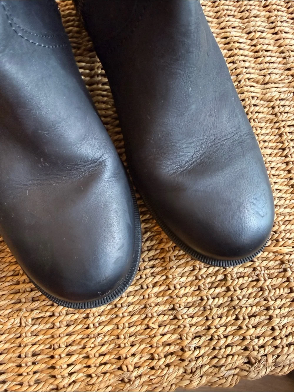 TOMS Black Leather Ankle Boots for Women